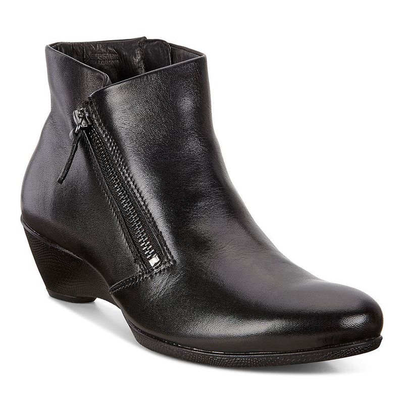 Botines Ankle Boots Ecco Sculptured 45 Para Mujer,Negras,531642-VLP